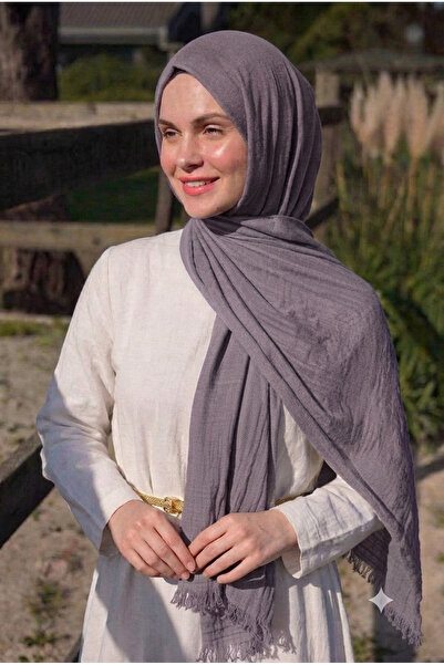Nazellaa Poloist Bürümcük Shawl Light Gray Mink