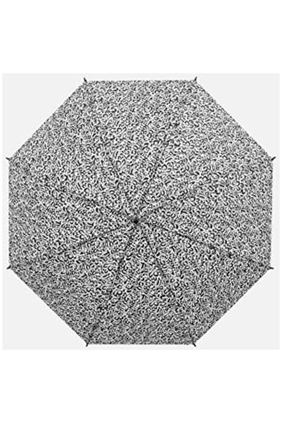 OEM Automatic Cane Umbrella Black Transparent Animal Print 82cm