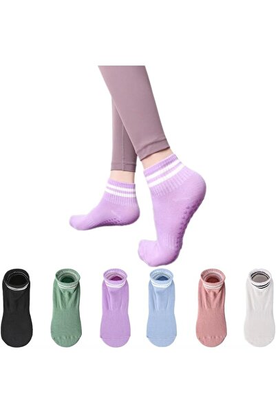 GENERAL Pilates Socks with Grips Non Slip Yoga Socks Barre Gym Athletic Gripp...