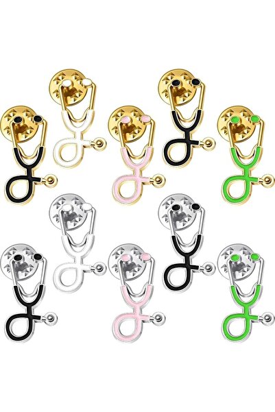 X SPRING Nurse Pins, 10 PCS Stethoscope Brooch Pins for Medical Professionals...