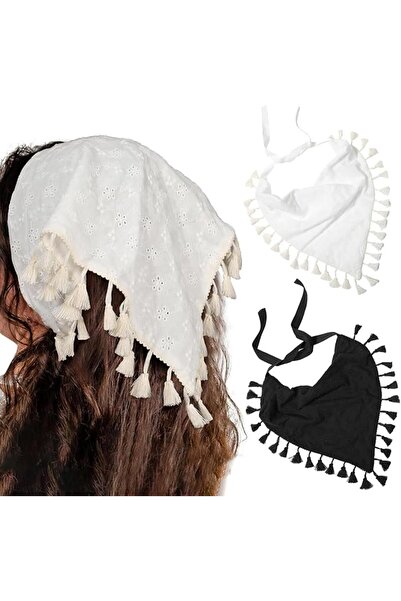 Parlberd 2 Pack Floral Tassel Hair Scarf Headbands for Women, Crochet Boho Ba...