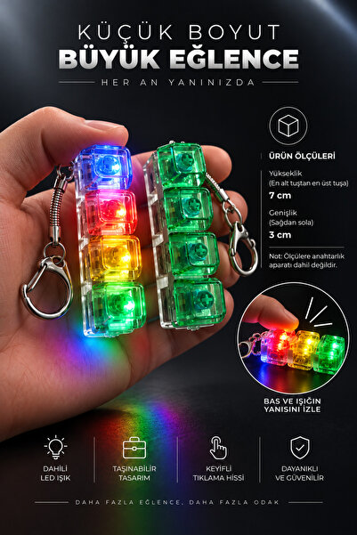 MİNGODAN Işıklı Basmalı Tuş Oyuncak – 4 Tuşlu Renkli LED Işıklı Klavye Fidget...