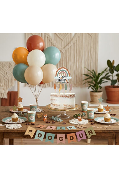 Öztürkpartievi Retro Birthday Party Set – for 8 People
