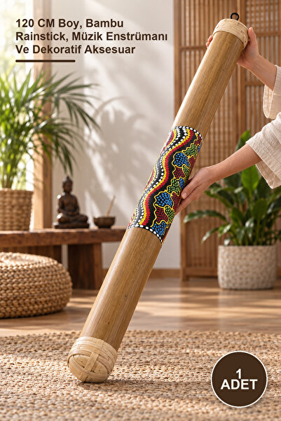 1 Adet Bambu Yağmur Sesi – 120 CM Boy, Bambu Rainstick, Müzik Enstrümanı Ve Dekoratif Aksesuar