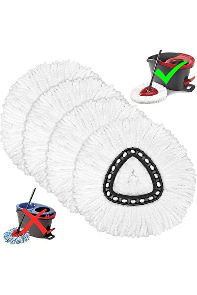 GENERAL 【4 عبوات】رؤوس ممسحة دوارة بديلة لـ O-Cedar EasyWring