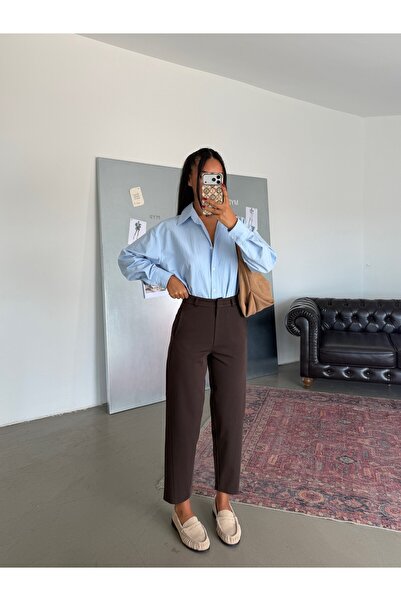 myd Classic Straight Cut Trousers - Brown