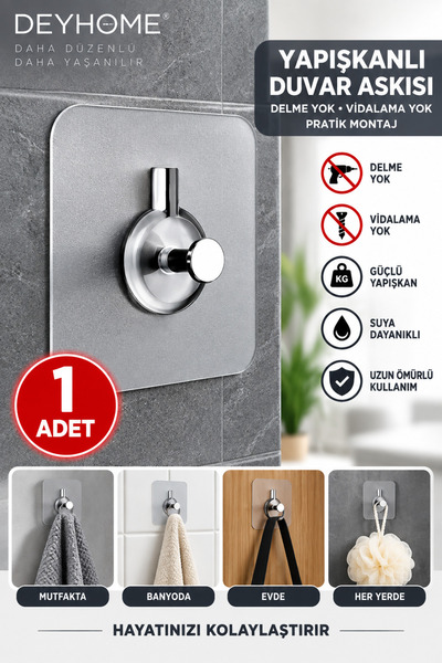 DEYHOME 1 Adet Süper Güçlü Çerçeve Askısı Pin Delgisiz Vidalı Tırnak Kanca Ya...