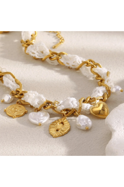 Bareeque Jewelry Charmé Golden Charm Lace Necklace