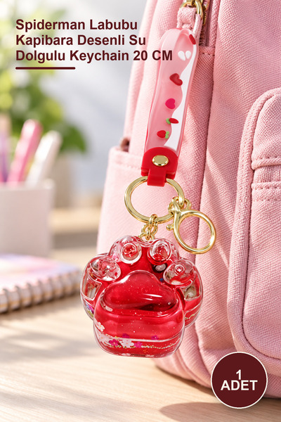 Yenilig 1 Piece Water-Filled Silicone Keychain – Spiderman Labubu Capybara Pa...