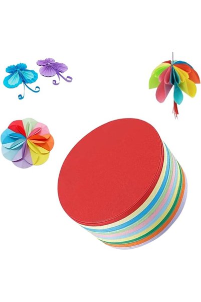 Duomama 500 PCS 10 Colors Round Cutting Papers - Suitable For Various Handicr...