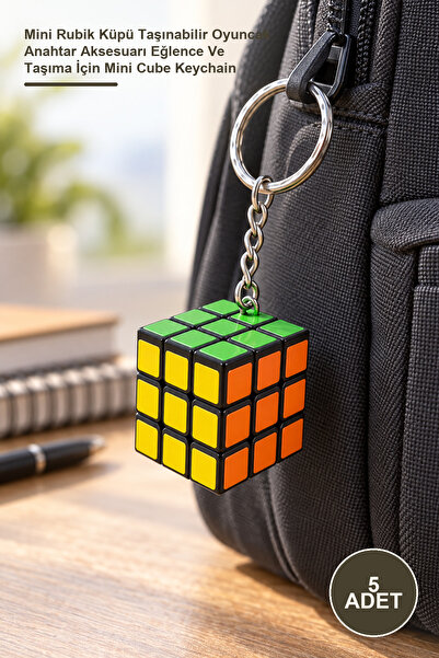 Yenilig 5 bucăți breloc cub inteligent – mini cub Rubik, accesoriu portabil p...