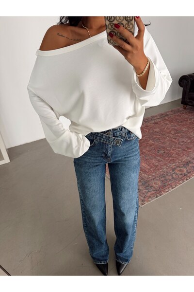 myd Cross Belted Jean - Blue Wash