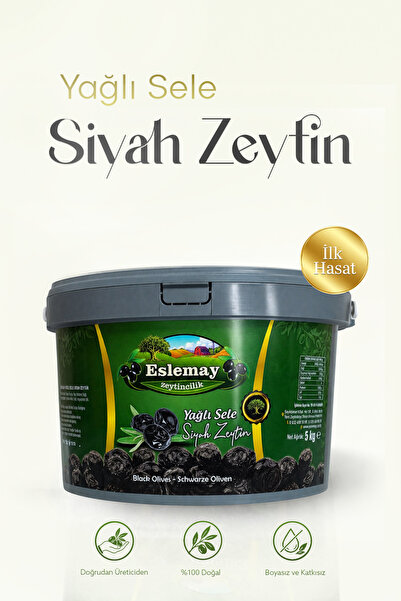 Doğal Yağlı Sele Siyah Zeytin (L) 5 KG