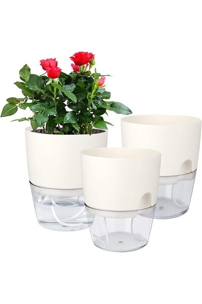 GENERAL Vavafazon 6 Inch Self Watering Planters for Indoor Plants, 3 Pcs Afri...