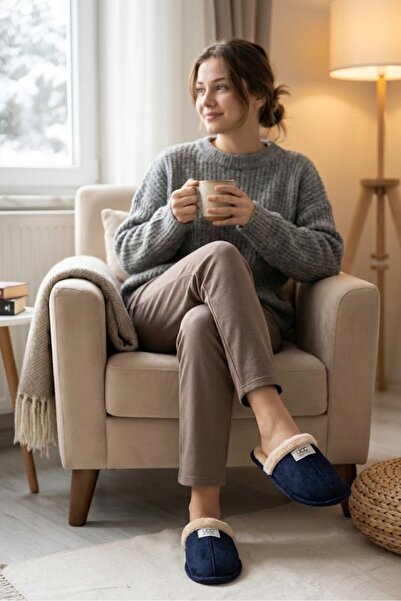 Mater Ayakkabı Χειμερινές παντόφλες unisex με μάλλινη επένδυση, στενή εφαρμογ...