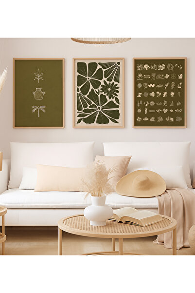 VOBA STORE SET DE PICTURĂ MINIMALISTĂ DECORATIVĂ CU RAMĂ, 3 PIESE
