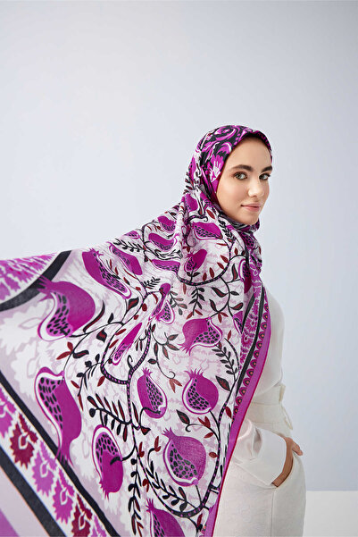 Imannoor Cennet Narı Fuchsia Cotton Shawl 70X210