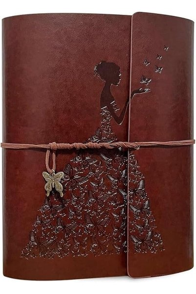 AZONEE Leather Photo Album Scrapbook, Leather Photo Album 11x8.2" Scrapbook A...