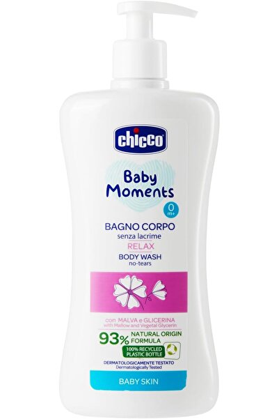 Chicco Baby Moments Body Wash No Tears Relax For Baby Skin 0M+ 500ml, Multi C...