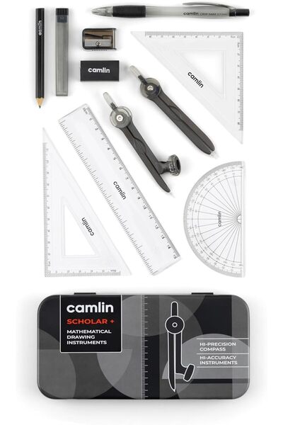 Camlin Mathematical Drawing Instruments Scholar (4899168): Compass, Protracto...