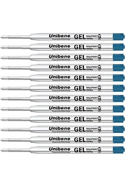 Unibene عبوة من 12 خرطوشة حبر جل متوافقة مع أقلام باركر، سمك 0.7 مم - أزرق، ل...