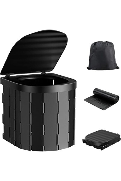 EXCEFORE Portable Toilet for Camping, Folding Portable Camping Toilet with Li...