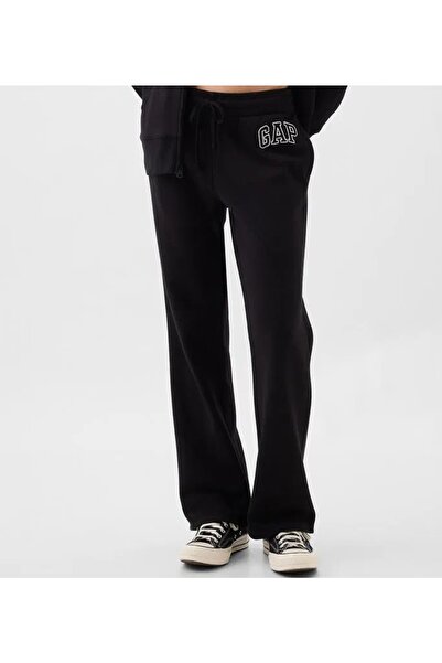 GAP Logo Bootcut Fleece 430369 Kadın Eşofman Altı SİYAH