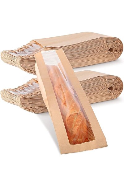 MAKINGTEC Paper Bread Bag, 100PCS Homemade Bread Bags with Window, Baguette B...