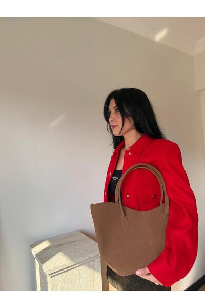 lalettobags Γυναικεία τσάντα ώμου Begonya Model Suede με διπλή λαβή
