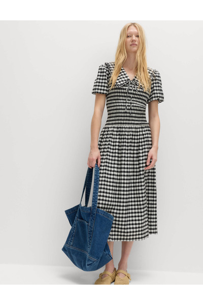 Marks & Spencer Pötikareli Gingham Midi Elbise