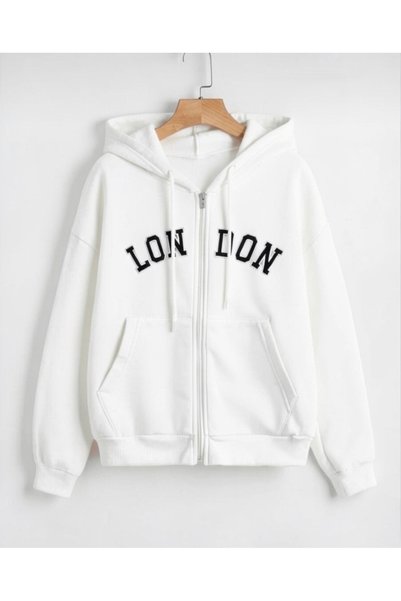 Vordevia London Printed 3 Thread Combed Cotton Hooded Oversize Cardigan