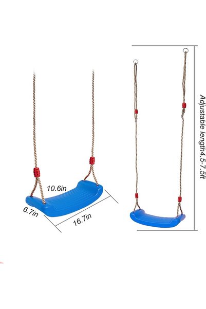 Generic Brand Blue Color Plastic Home Garden Swing for Kids, Designed with Ad...