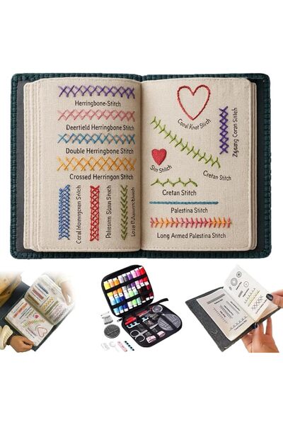 Yelajoy DIY Embroidery Stitch Book Kit, Portable All Scenario Embroidery Stit...