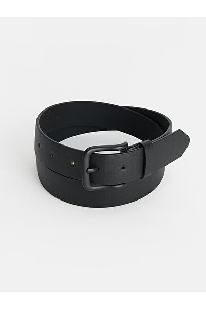LC Waikiki Nevavm Black Plain Men's Belt with Difference