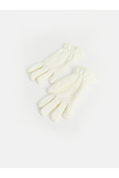 LC Waikiki Lcw Accessories Ecru Polar Plain Women's Gloves with Nevavm Differ...