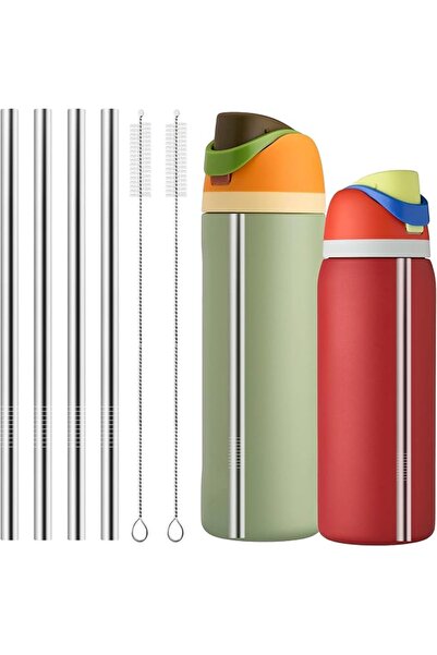 HaveLovely 4 Pcs Reusable Stainless Steel Straws for Water Bottle 24 oz/32 oz...