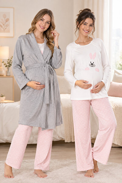 by İGP Maternity Sports Dressing Gown Adjustable Waist Pajama Set Effortt
