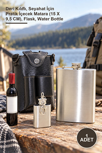 Yenilig 1 Piece Flask Set – with Leather Case, Practical Beverage Flask for T...