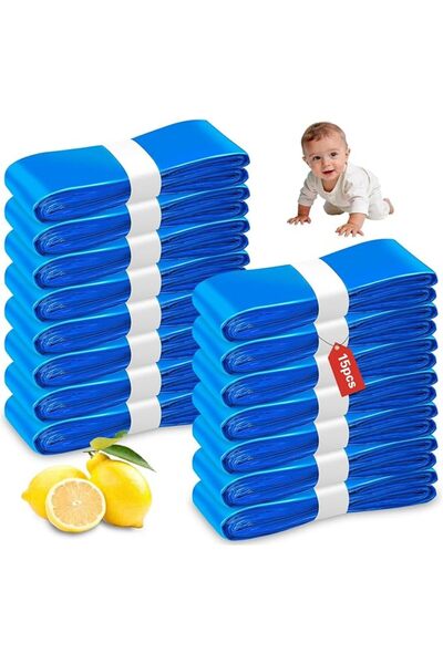 BOOMBOOMBOOM Scented Nappy Bin Refill Bag, 15PCS Heavy Duty Diaper Pail Refil...