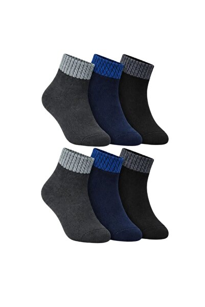 Şerife Hanım Towel Seamless Short Socks 6 Pack Soft Warm Daily Women's Socks