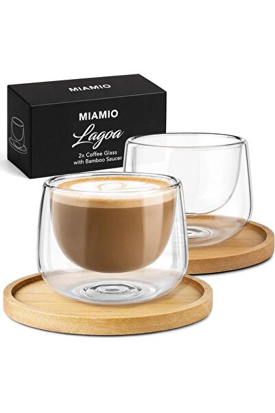 MIAMIO - Coffee Glasses/Thermal Glasses Set (2x180 ml) - Lagoa (Clear)