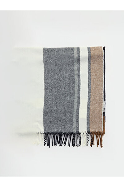 LC Waikiki Lcw Accessories Brown Color Block Men's Scarf with Nevavm Difference