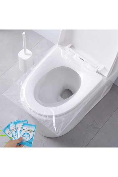 Arabest Disposable Plastic Toilet Seat Covers, 50 Pack Travel Toilet Seat Cov...