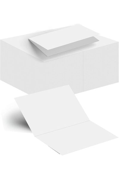 Generic 50 Pack Folded Blank Note Cards - 10x15cm Heavyweight White Cardstock...
