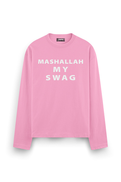 ROPE COUTURE Μπλουζάκι Mashallah My Swag με στάμπα, μακρυμάνικο, σε χαλαρή γρ...