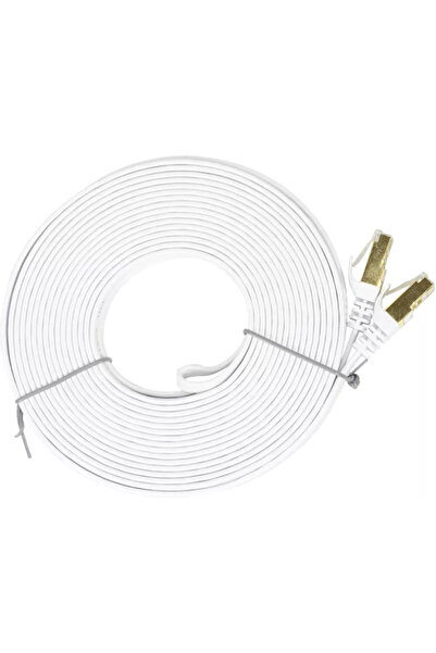 PNI Cablu de retea plat S/STP CAT7 U7100W 2 x RJ45 4 perechi de fire 32AWG cu...