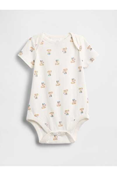 GAP Bebek Beyaz First Favorites Organik Pamuk Bodysuit