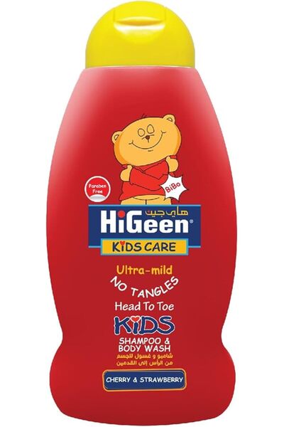higeen شامبو وغسول للجسم برائحة الكرز والفراولة من بيبو كيدز كير (500 مل)