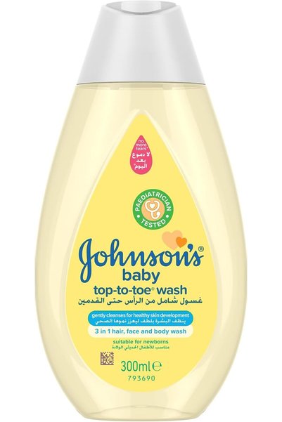 Johnson's Baby غسول من الرأس إلى أخمص القدمين 300 مل - غسول للشعر والوجه والج...
