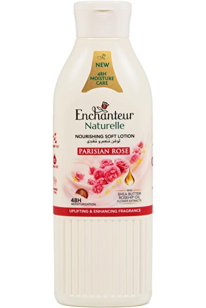 ENCHANTEUR لوشن الجسم المغذي ناتشريل، برائحة الورد الباريسي، ترطيب لمدة 48 سا...